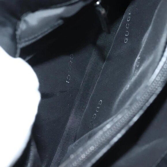 GUCCI Bamboo Hand Bag Nylon Black Silver 002 1016 Auth ep9594 - Picture 12 of 16